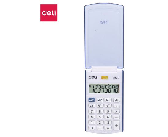  Калькулятор карманный Deli E39217/Blue синий 