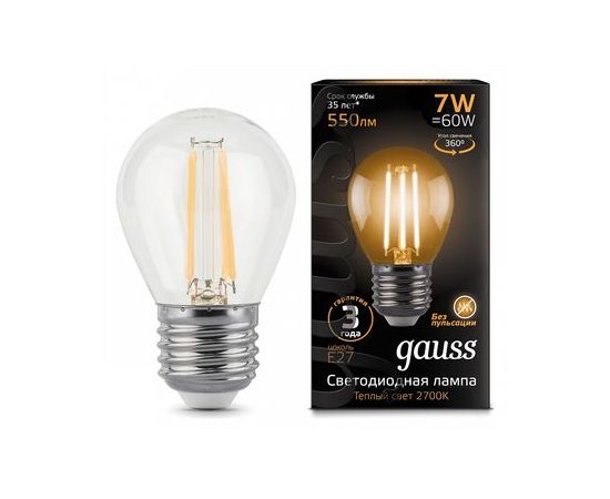 Лампочка Gauss 105802107 Filament Шар E27 