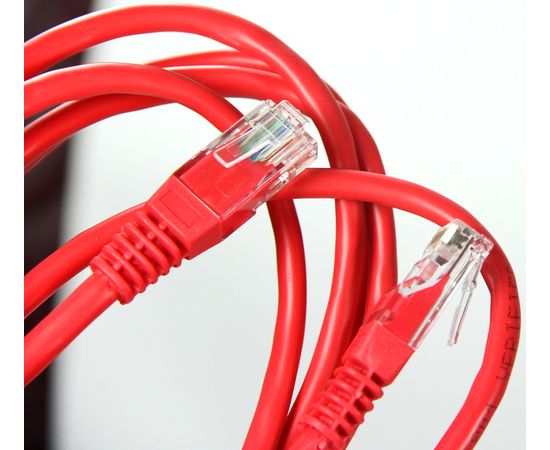  Патч-корд UTP5e, 3 м, литой, многожильный, биметалл CCA, 26AWG, PVC, красный CABLEXPERT PP12-3M/R 