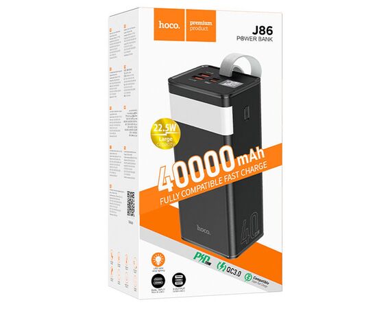  Внешний аккумулятор Hoco J86 Powermaster 40000mAh (USB, USB Type-C, microUSB) (black) (211871) 