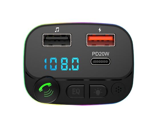  Автомобильный FM-трансмиттер - P3 PD 2USB/Type-C (black) (212249) 