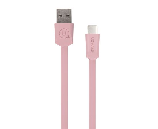  Дата-Кабель USAMS-U2 USB - Type-C, плоский, розовый (SJ200TC05) 