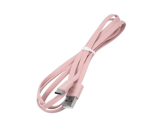  Дата-Кабель USAMS-U2 USB - Type-C, плоский, розовый (SJ200TC05) 