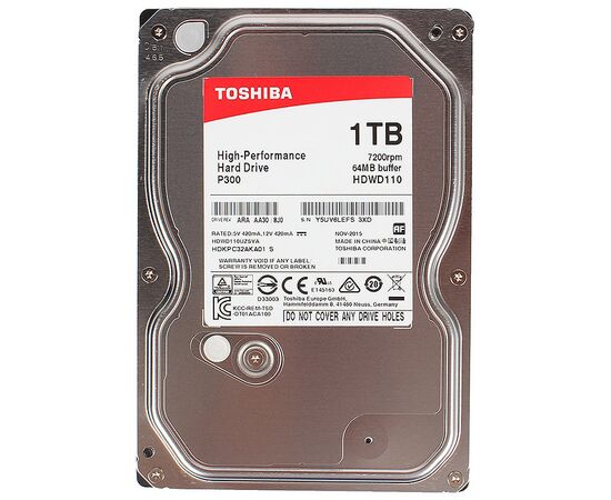  HDD 3.5" 1.0TB 7200rpm SATA3 64MB Toshiba P300 High Performance (HDWD110UZSVA) (HDKPC32AKA01) 