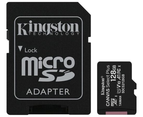  Карта памяти Kingston SDCS2/128GB microSD 128GB microSDXC Class 10 UHS-I U1 Canvas Select Plus (SD адаптер) 