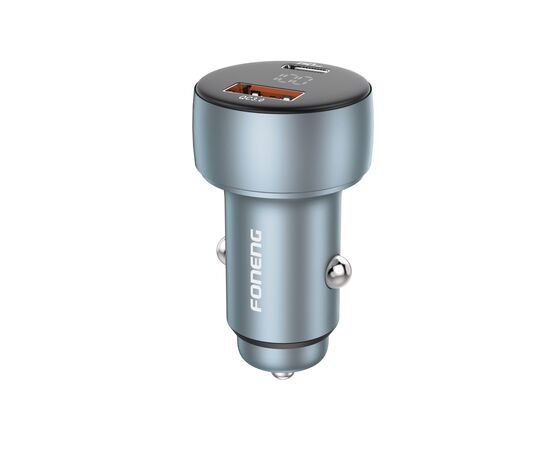  Автомобильное зарядное устройство (АЗУ) Foneng C18 USB + USB-C 48W (Metal gray) 