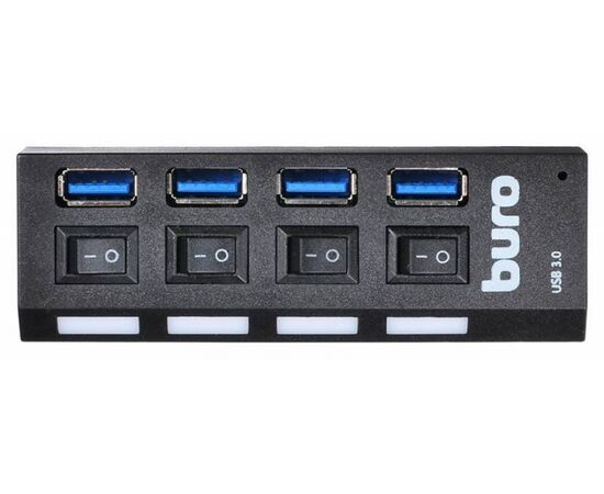  Разветвитель USB 3.0 Buro BU-HUB4-U3.0-L 4порт. черный 
