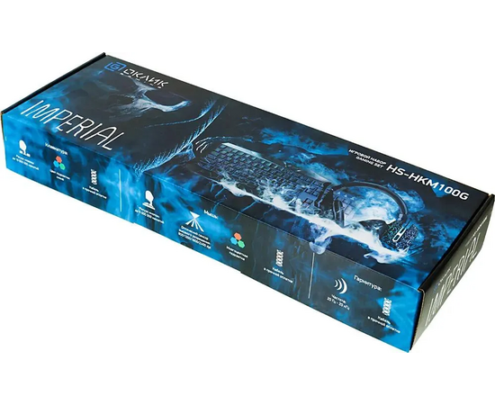  Комплект Оклик HS-HKM100G Imperial 489352 клавиатура/мышь/гарнитура черный 