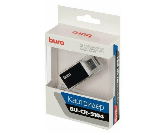  Кардридер Buro (BU-CR-3104) USB2.0 черный 