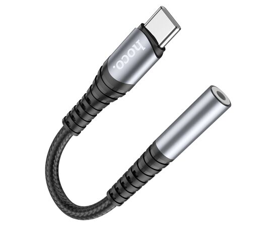  Переходник HOCO LS33, Type-C - Jack 3,5, серый металлик 