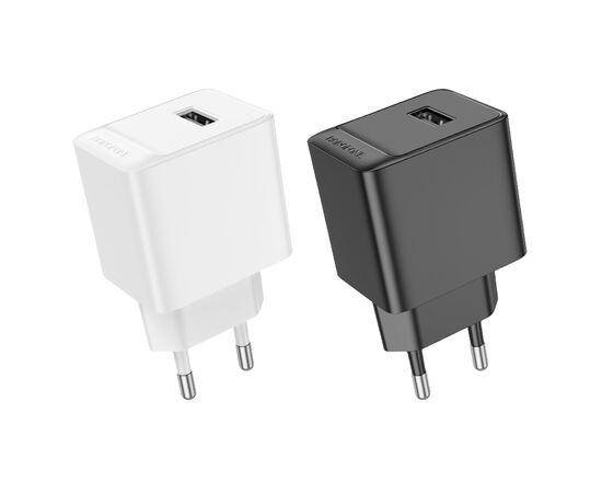  Адаптер Сетевой с кабелем Borofone BAS11A Erudite USB 2,1A/10,5W (USB/Micro USB) (black) (225093) 
