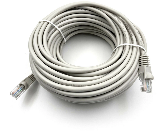  Патч-корд Buro (UTP-5E-20M-G) UTP 4 пары cat5E CCA molded 20м серый RJ-45 (m)-RJ-45 (m) 