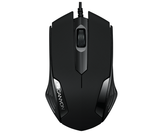  Мышь проводная CANYON CNE-CMS02B Black 1000dpi, 3кн. 