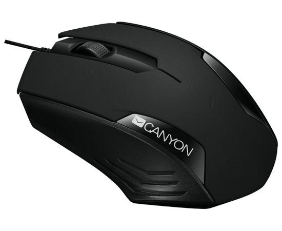  Мышь проводная CANYON CNE-CMS02B Black 1000dpi, 3кн. 
