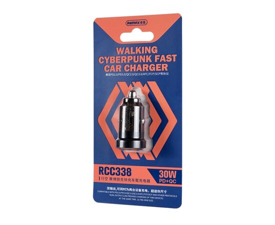  АЗУ Remax RCC338, Walking Series, 30W PD+QC , USB-C/USB (Black) 