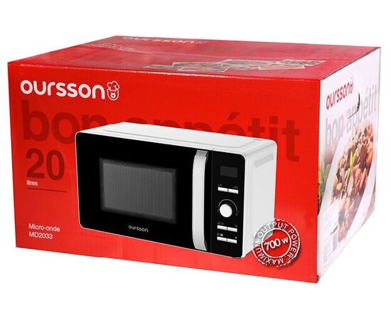 Микроволновая печь Oursson MD2033/WH, 700Вт, 20л, белый /черный 
