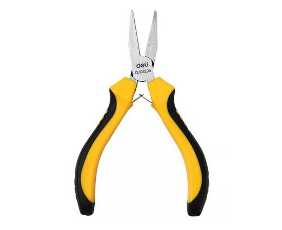  Мини-тонкогубцы Deli DL103204 160мм, двухкомпонентная рукоять 