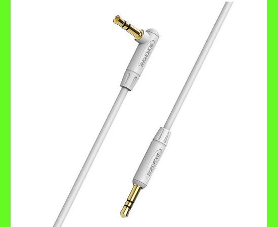  Аудиокабель AUX 3.5mm 2.0м угол Borofone BL4 (Grey) 
