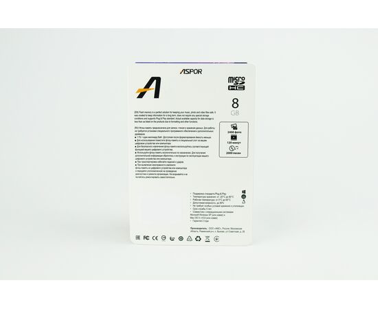  Карта памяти Aspor microSDHC 8GB Class10 UHS-I + adapter нс 