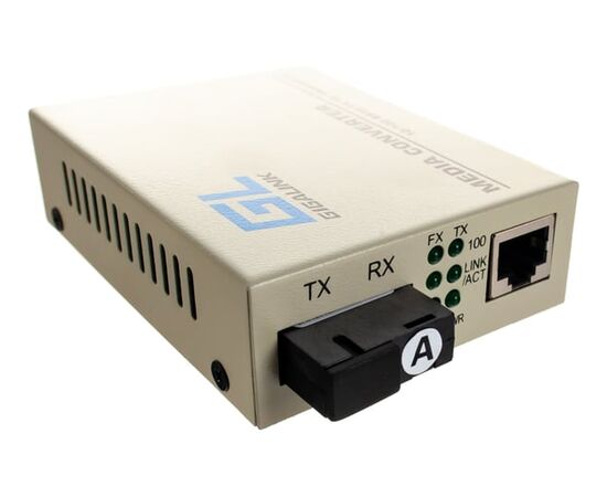  Конвертер из UTP GIGALINK GL-MC-UTPF-SC1F-18SM-1310-N, 100Мбит/c в WDM, без LFP, SM, SC, Tx:1310/Rx:1550, 18дБ (до 20км) 