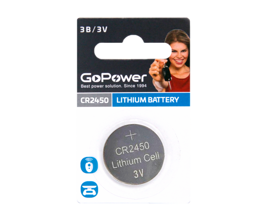  Батарейка GoPower CR2450 BL1 Lithium 3V (1/40/2000) 