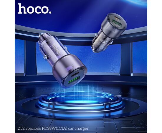  АЗУ HOCO Z52 Spacious PD38W(1C1A) (прозрачно фиолетовый) 
