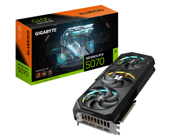  Видеокарта Gigabyte RTX5070 GAMING OC 12GB (GV-N5070GAMING OC-12GD) GDDR7 192bit 3xDP HDMI 3FAN RTL 